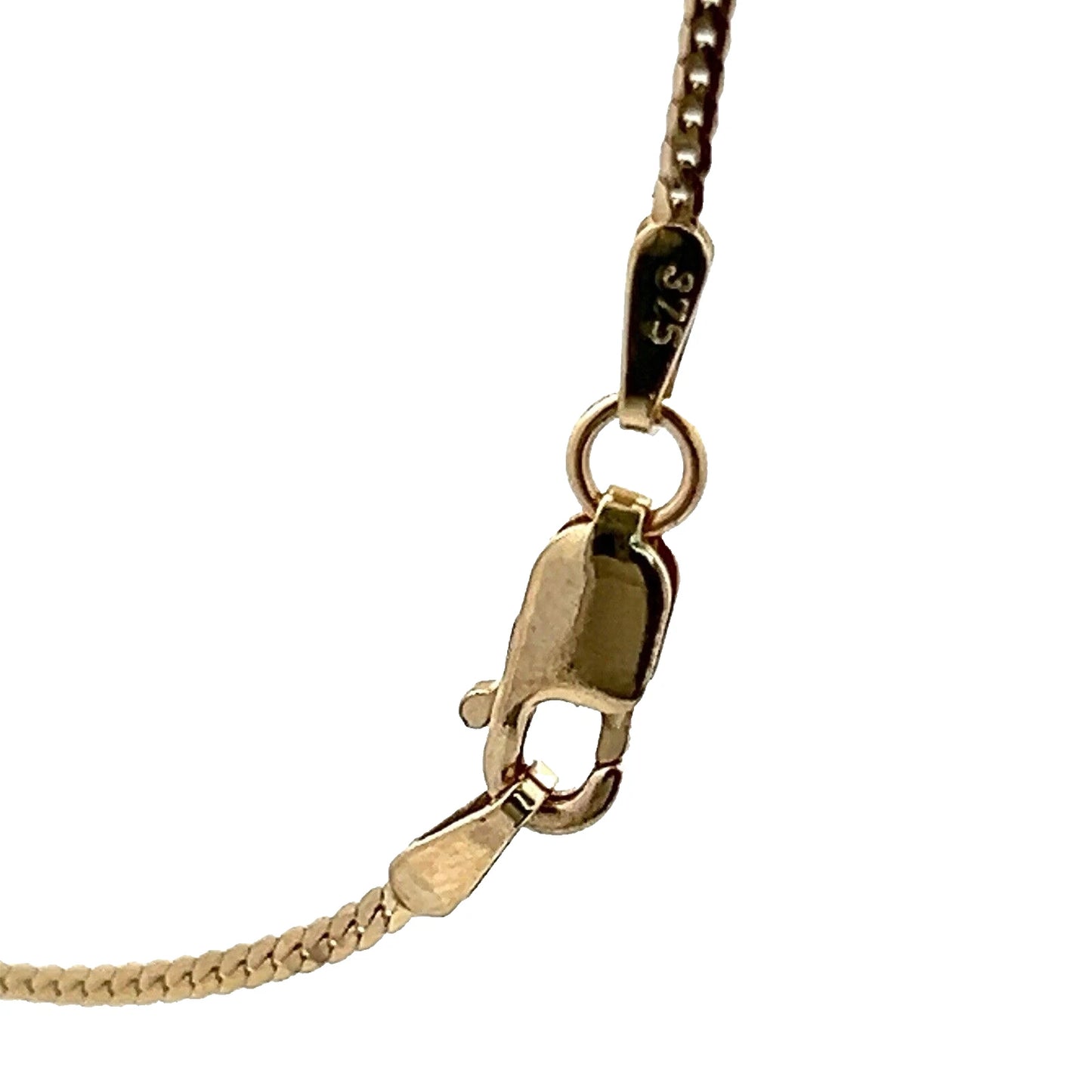 9Ct Yellow Gold Created Ruby & Diamond Accent 45cm Ribbon Twist Necklace