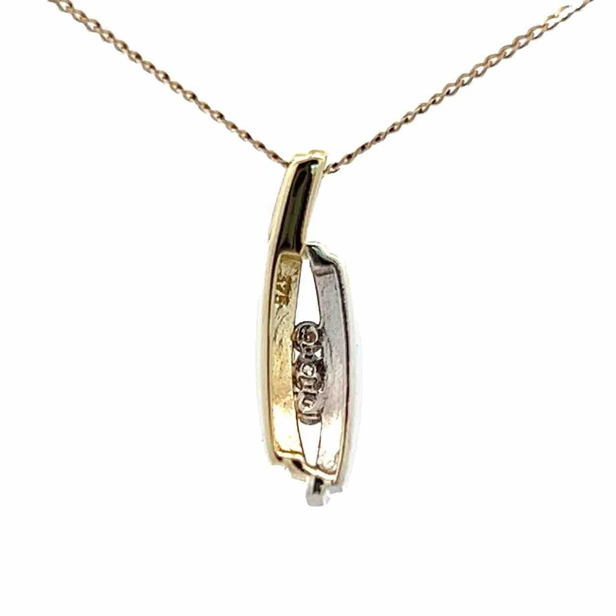 9Ct Two-Toned Gold .05 Carat TW Diamond Accent Charm Pendant