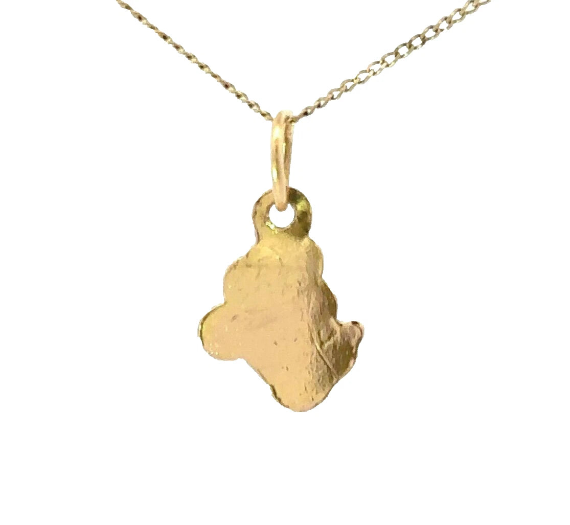 18Ct Yellow Gold Vintage Mini Mouse Resin Charm Pendant