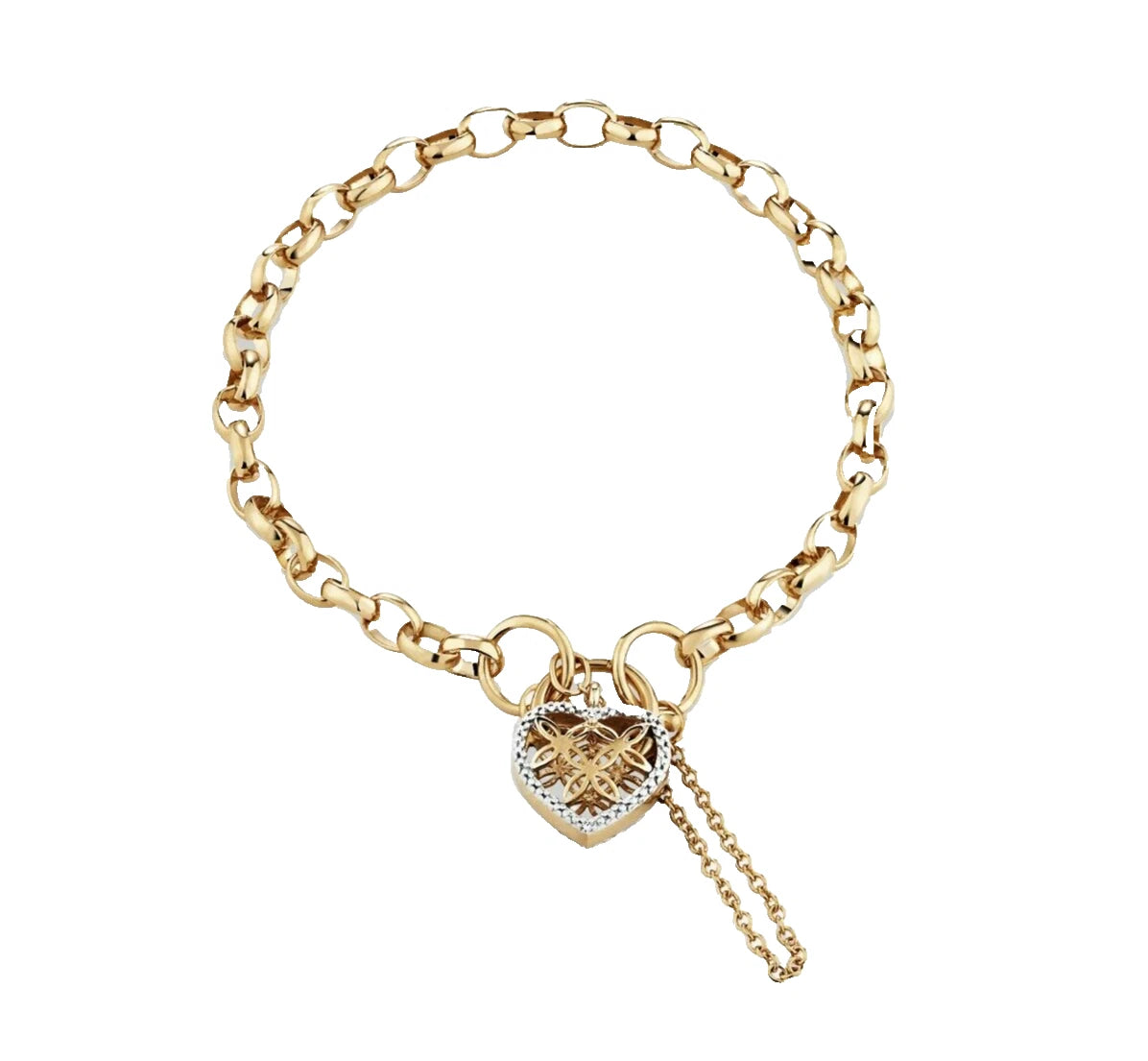 10Ct Two-Toned Gold Diamond Accent 19cm 7.5" 4.5-5mm Width Belcher Bracelet