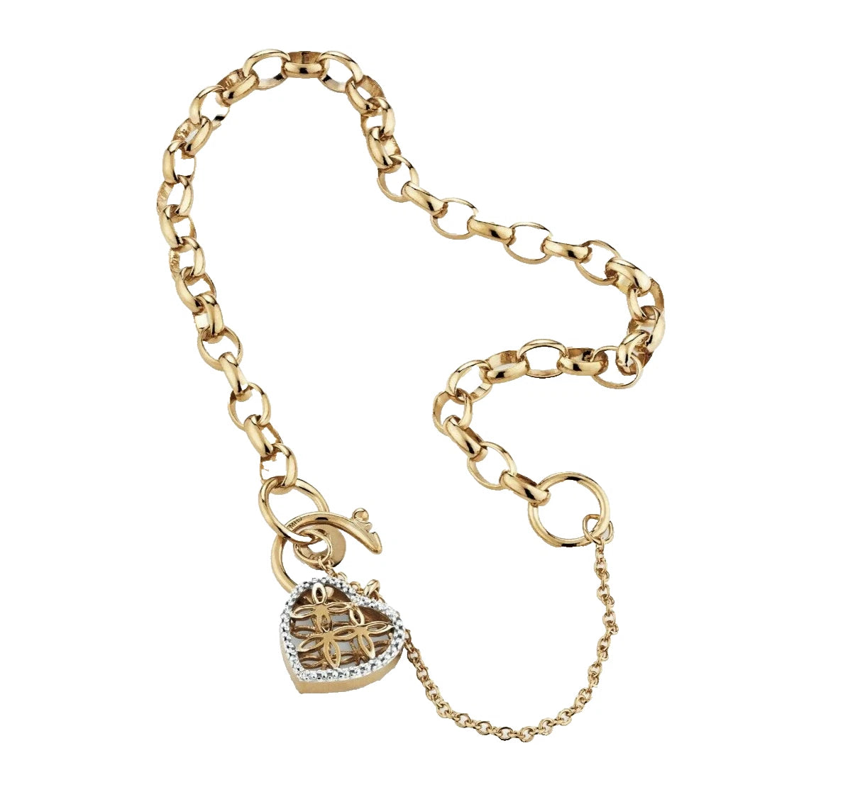 10Ct Two-Toned Gold Diamond Accent 19cm 7.5" 4.5-5mm Width Belcher Bracelet