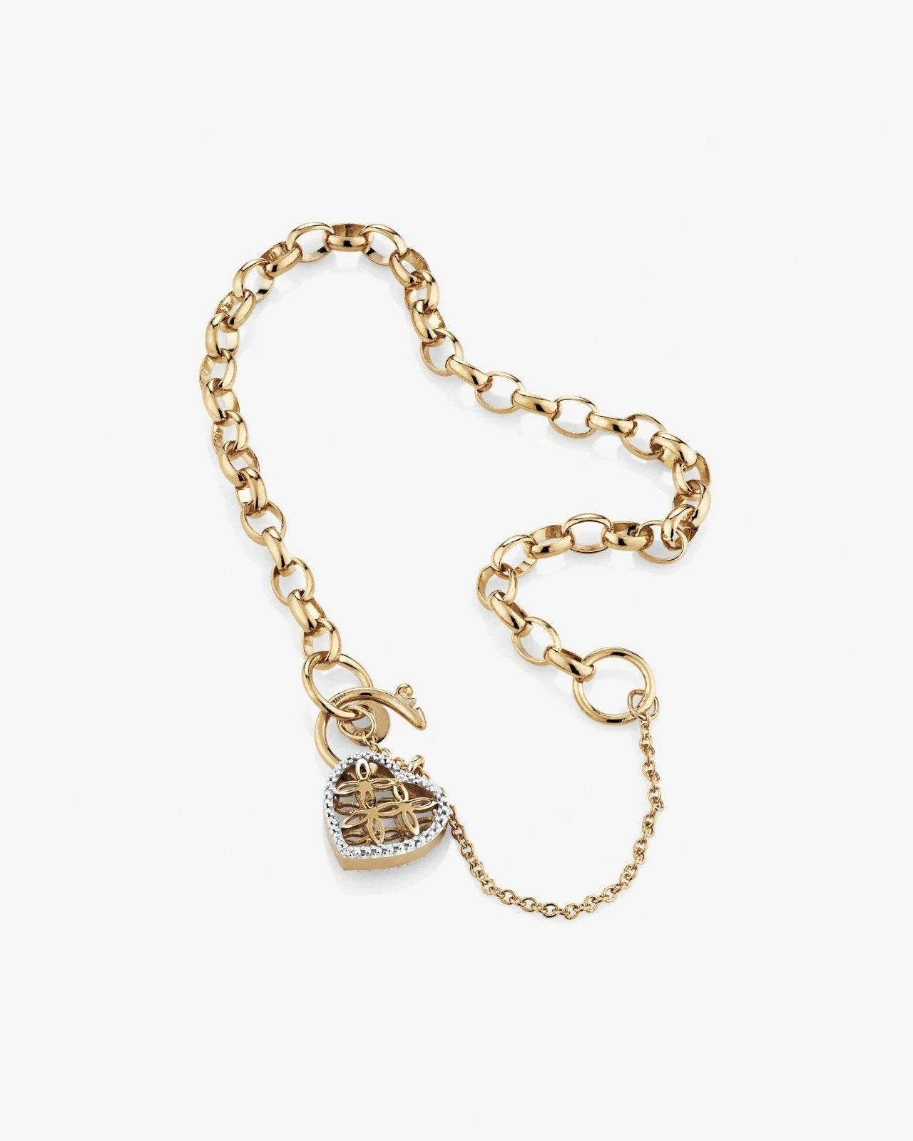 10Ct Two-Toned Gold Diamond Accent 19cm 7.5" 4.5-5mm Width Belcher Bracelet