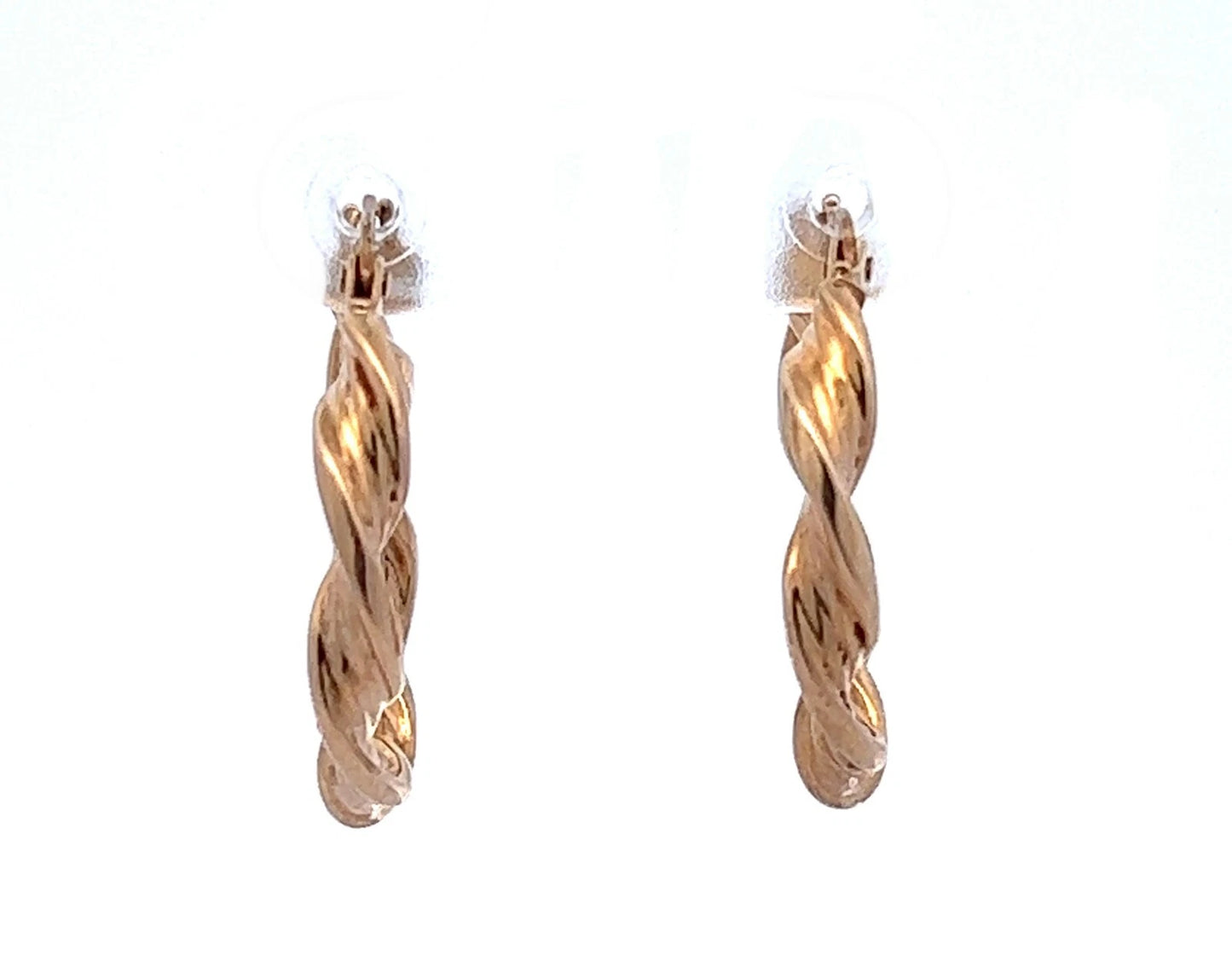 9Ct Yellow Gold 3.35 x 15.5mm Twisted Hoops
