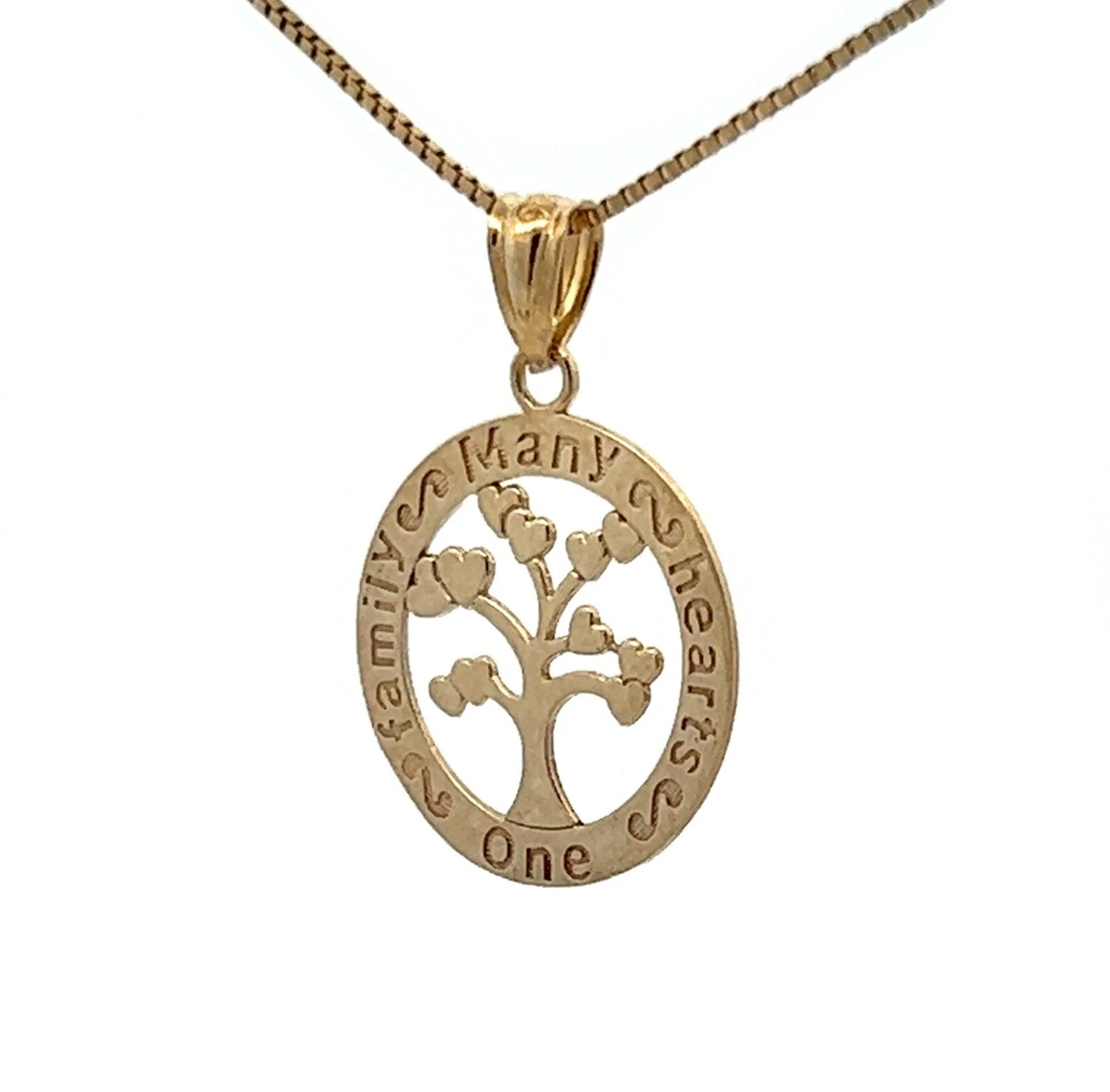 9Ct Yellow Gold Tree of Life Message Pendant