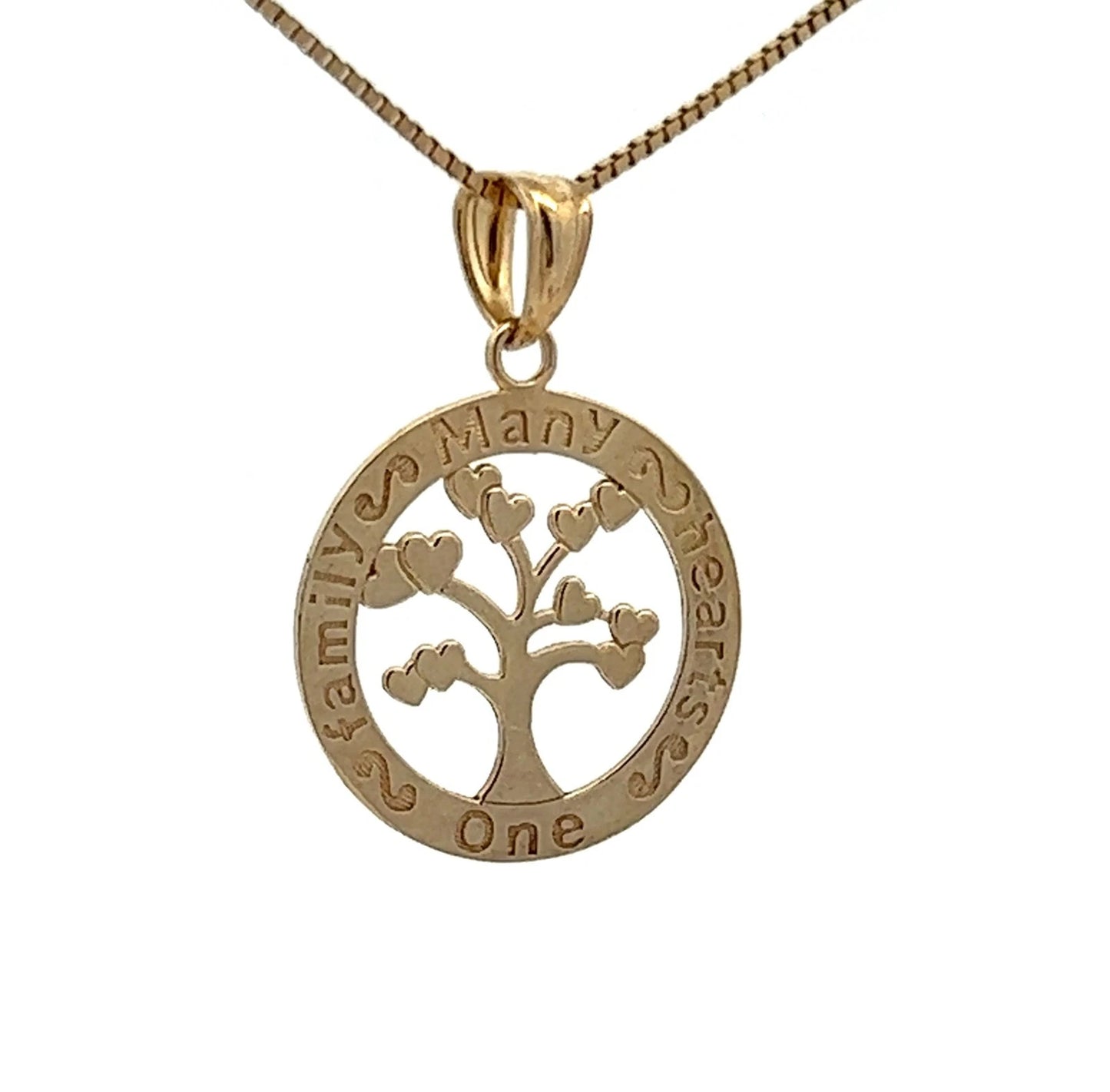 9Ct Yellow Gold Tree of Life Message Pendant