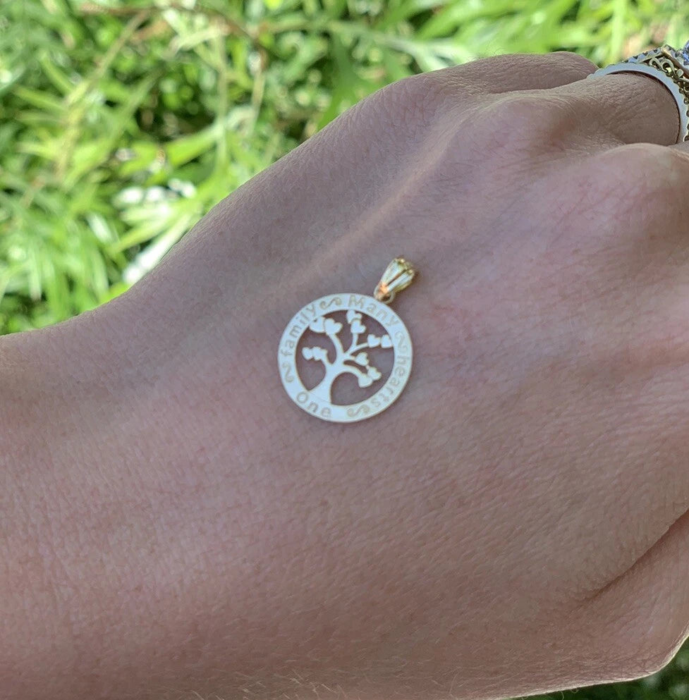 9Ct Yellow Gold Tree of Life Message Pendant