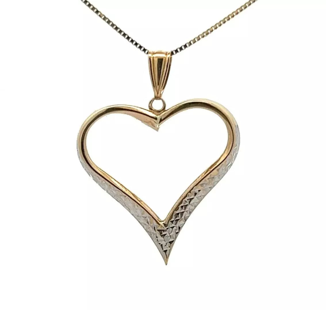 9Ct Two-Toned Gold Heart Pendant