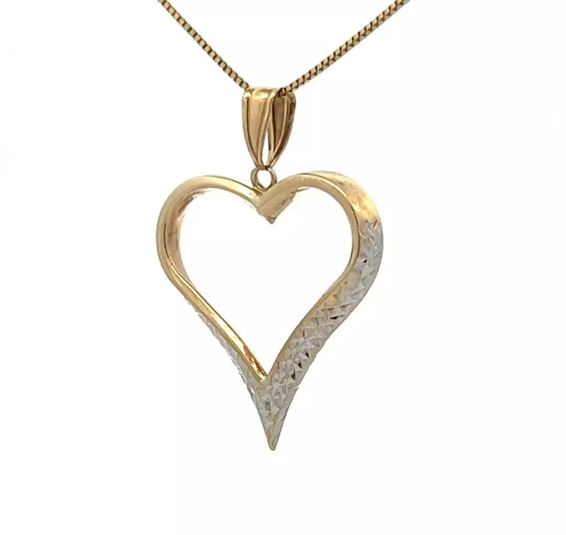 9Ct Two-Toned Gold Heart Pendant