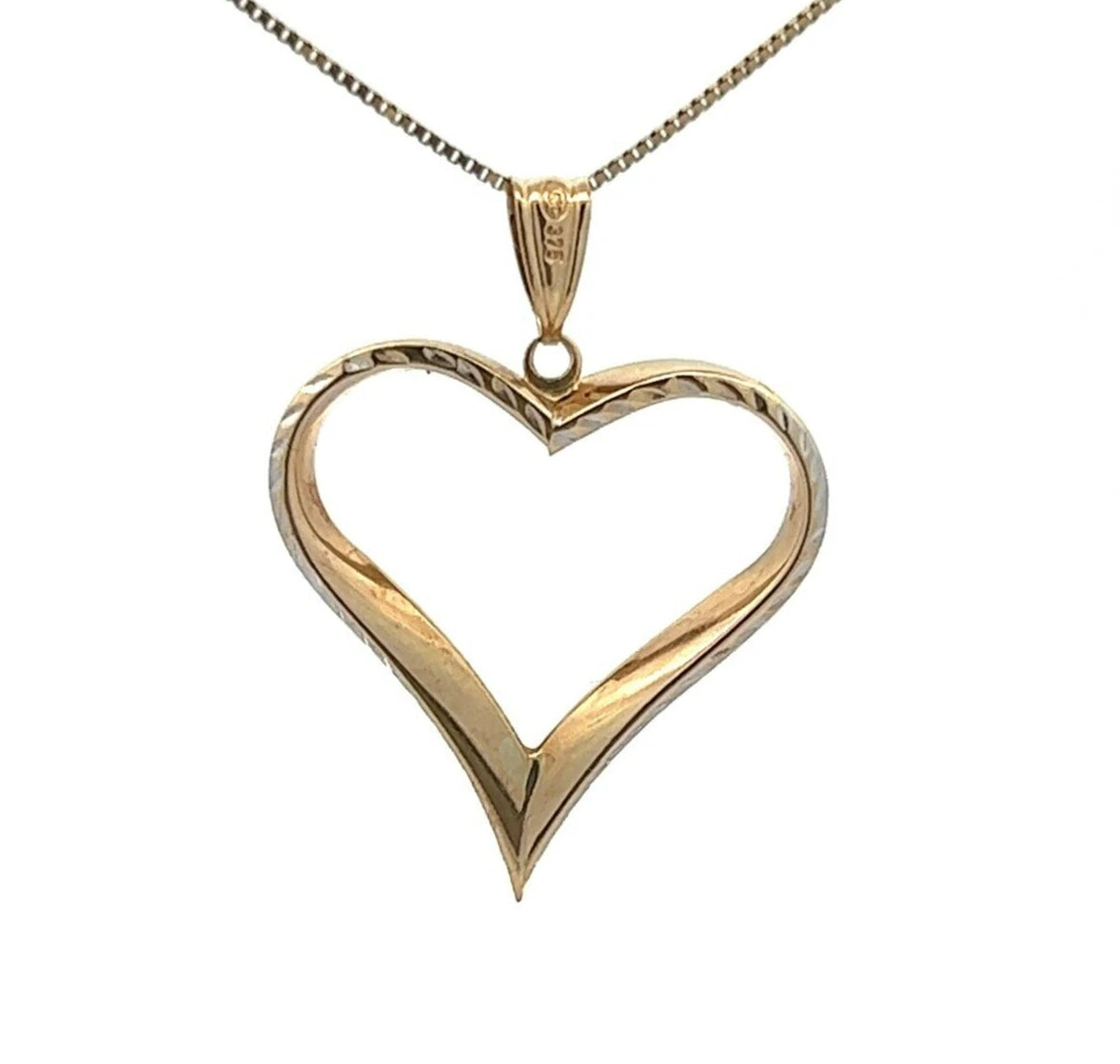9Ct Two-Toned Gold Heart Pendant