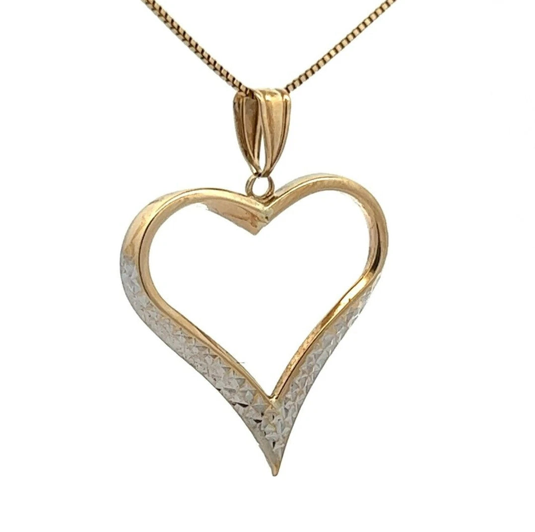 9Ct Two-Toned Gold Heart Pendant