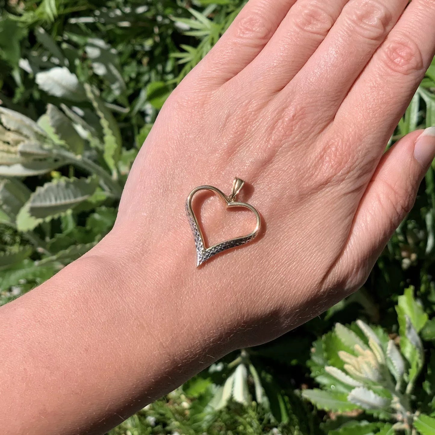 9Ct Two-Toned Gold Heart Pendant