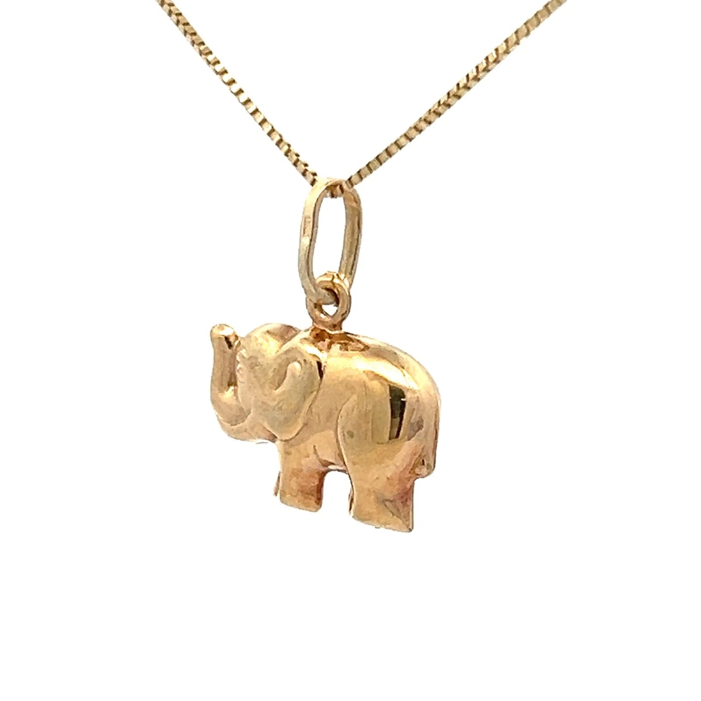 9Ct Yellow Gold Elephant Charm Pendant
