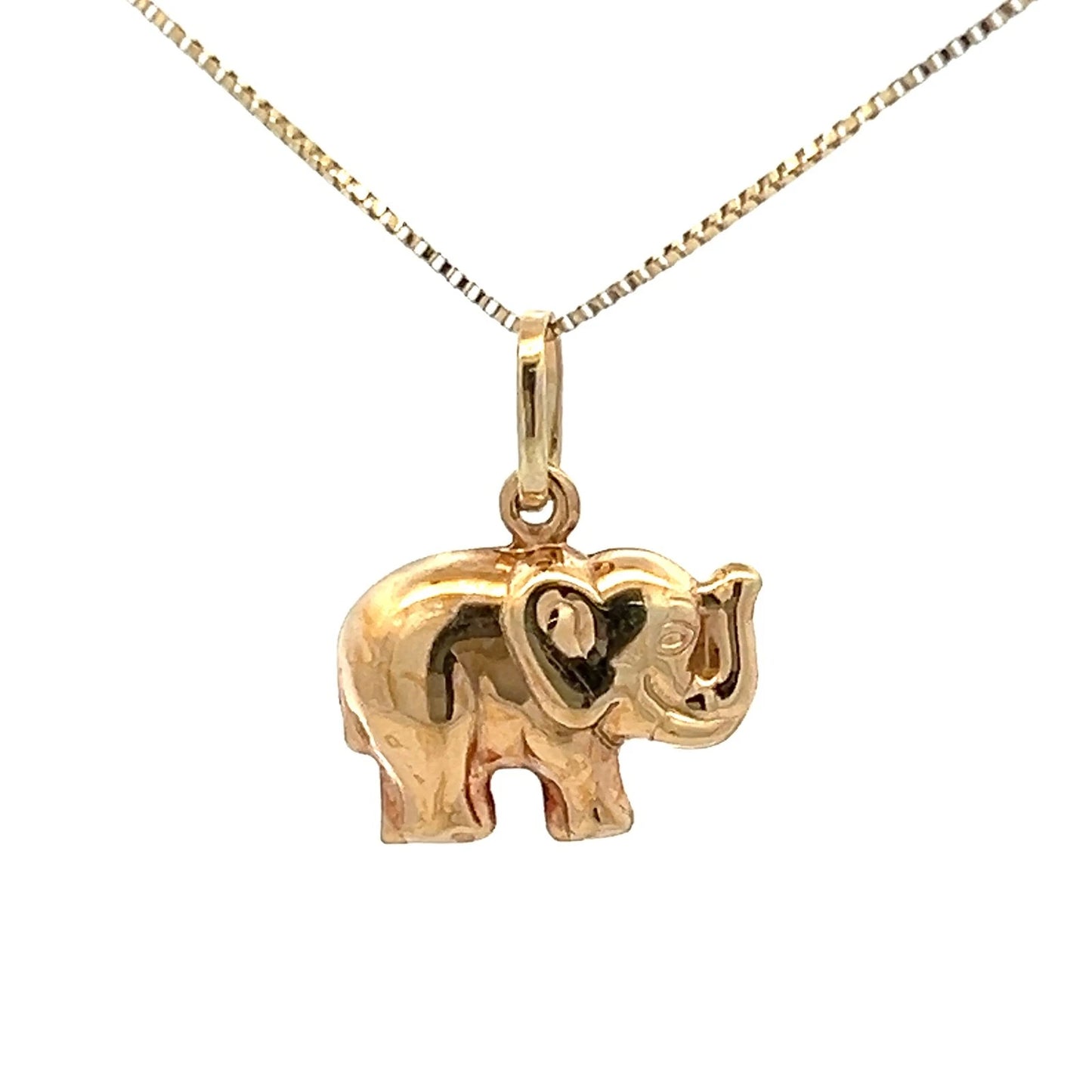 9Ct Yellow Gold Elephant Charm Pendant