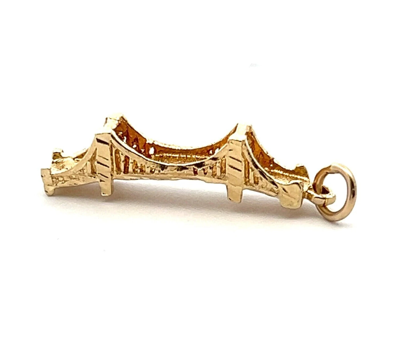 14Ct Yellow Gold Vintage Golden Gate Bridge Charm Pendant
