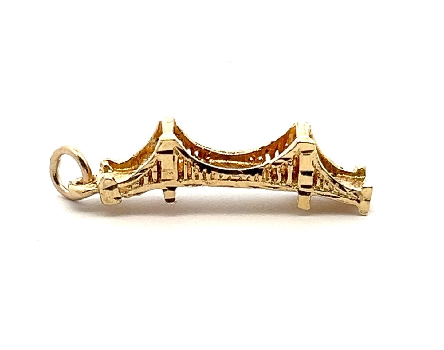14Ct Yellow Gold Vintage Golden Gate Bridge Charm Pendant