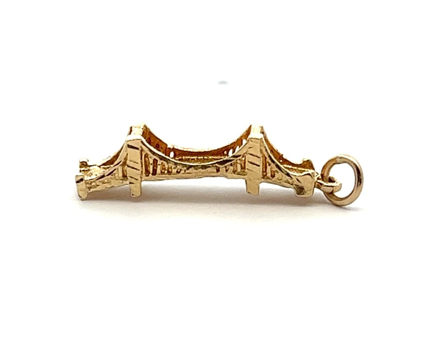 14Ct Yellow Gold Vintage Golden Gate Bridge Charm Pendant
