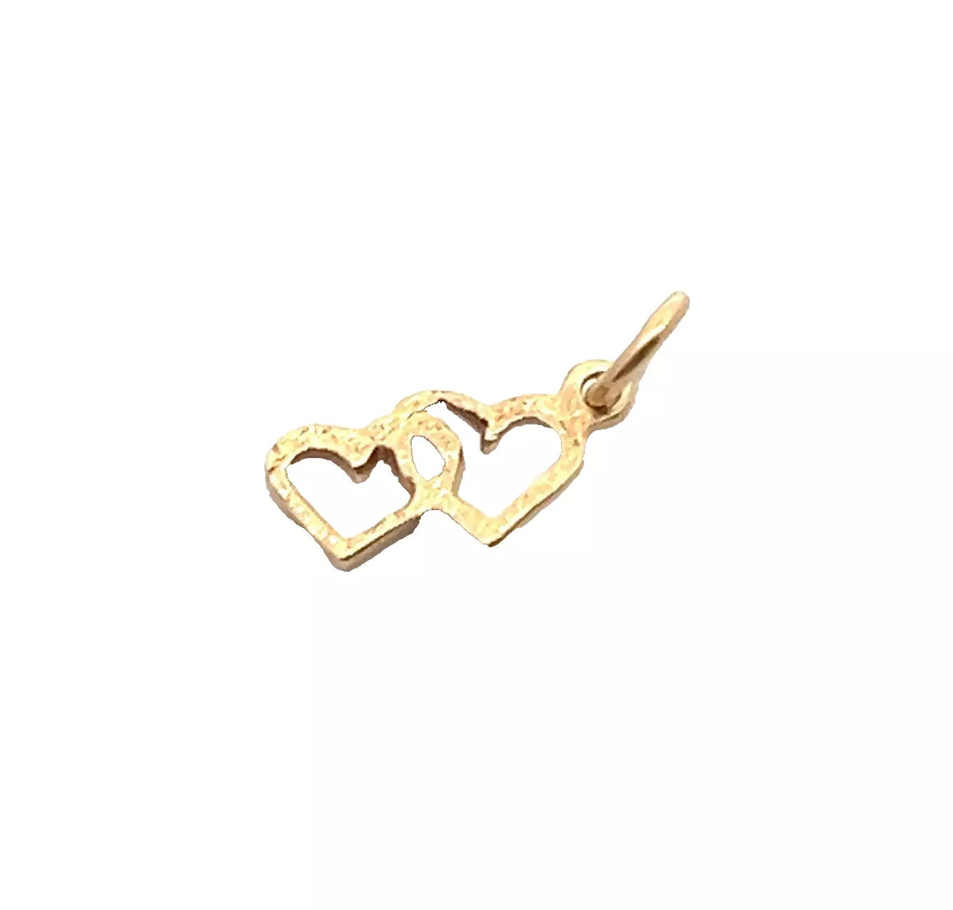 9Ct Yellow Gold Vintage Dual Heart Charm Pendant