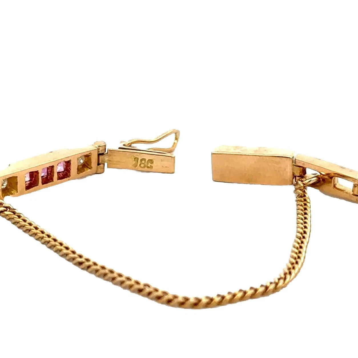 18Ct Yellow Gold 19cm 7.5" Multi-Gemstone & Diamond Bracelet