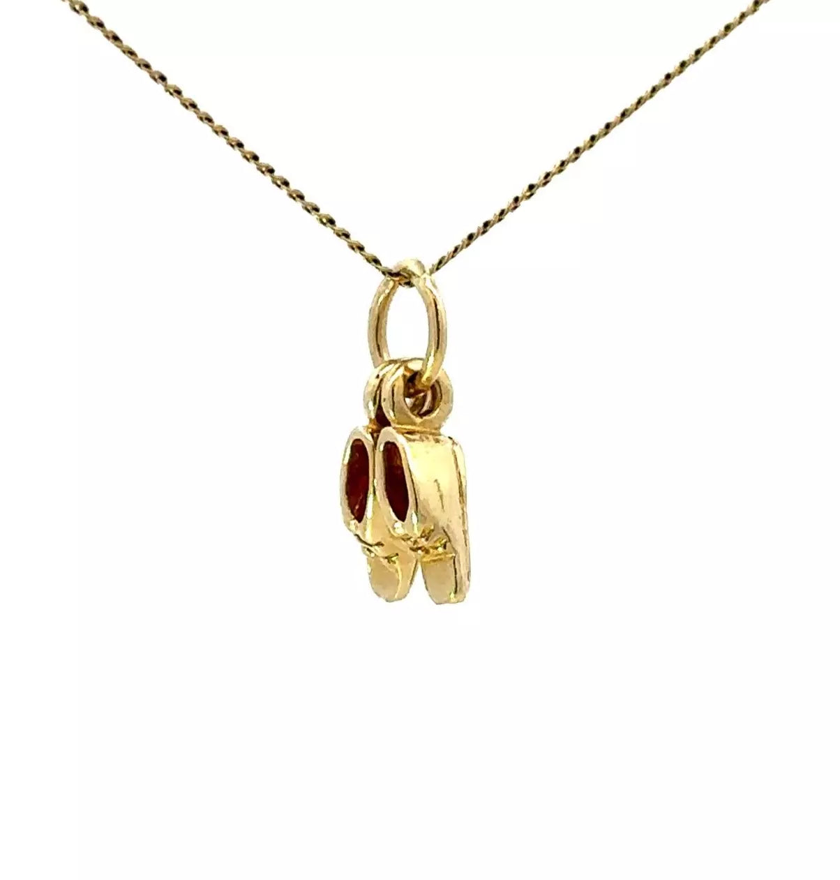 9Ct Yellow Gold Miniature Sneakers Charm Pendant