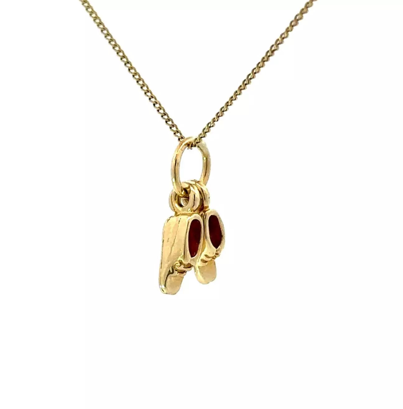 9Ct Yellow Gold Miniature Sneakers Charm Pendant