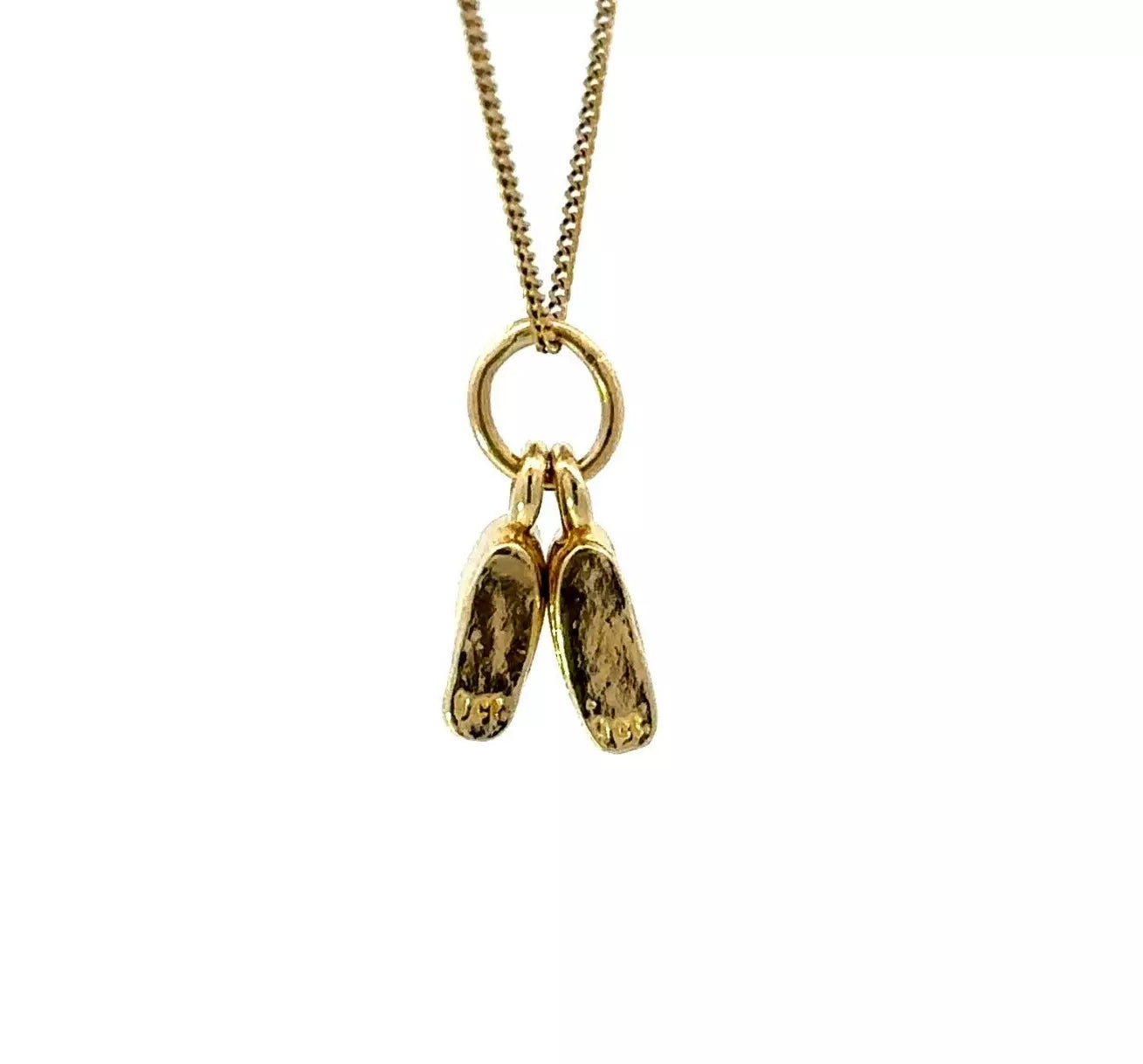 9Ct Yellow Gold Miniature Sneakers Charm Pendant
