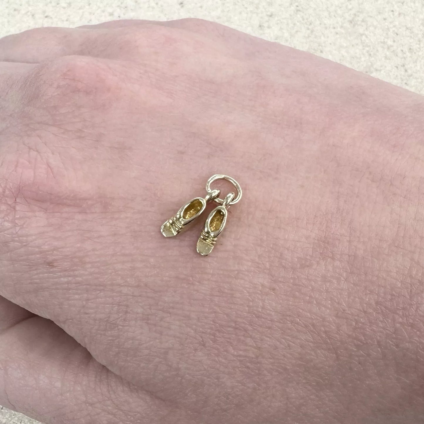 9Ct Yellow Gold Miniature Sneakers Charm Pendant