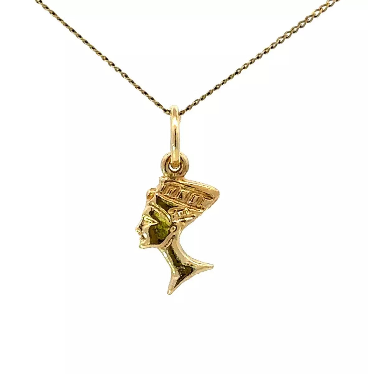 9Ct Yellow Gold Miniature Queen Nefertiti Charm Pendant