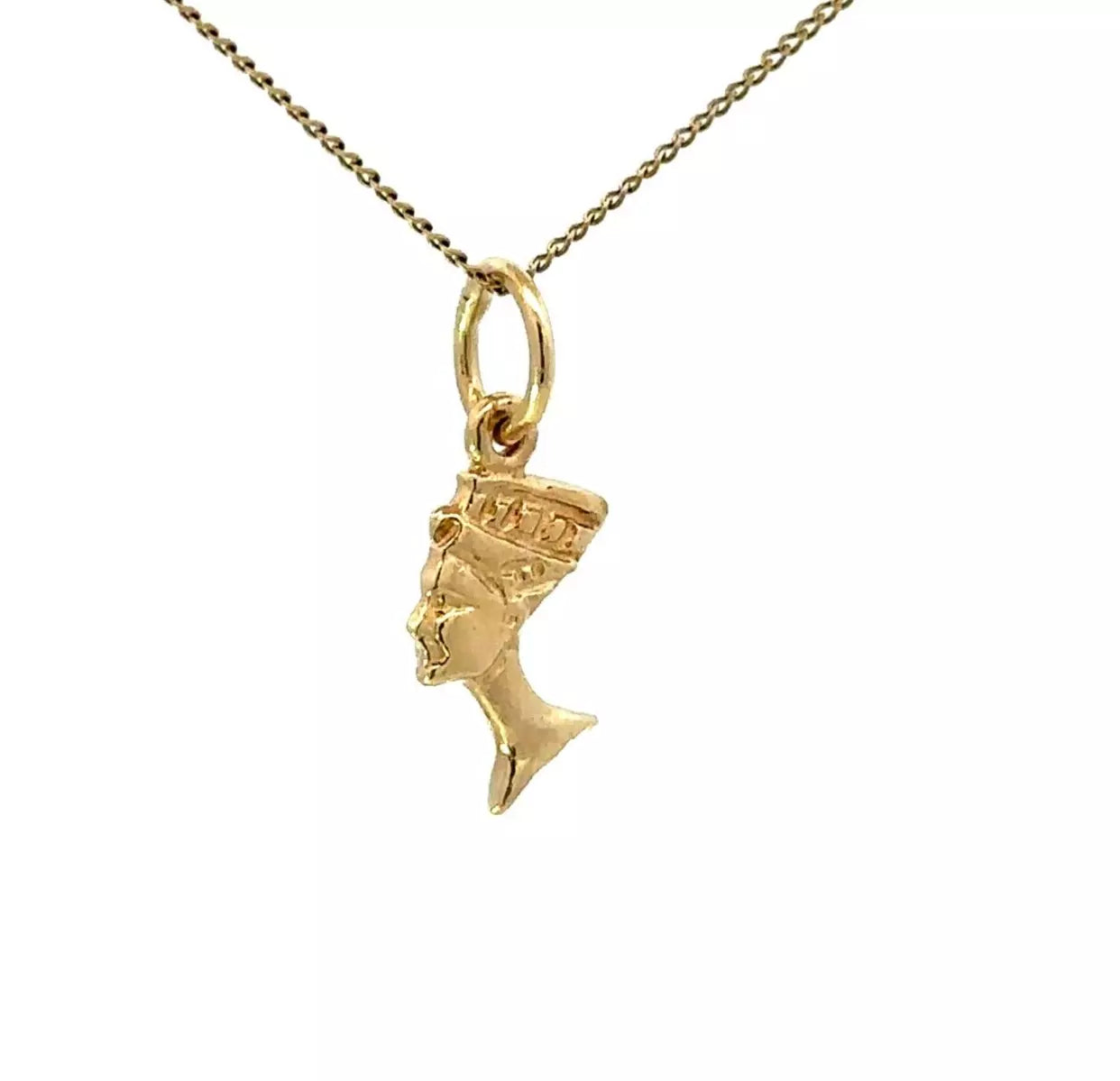 9Ct Yellow Gold Miniature Queen Nefertiti Charm Pendant