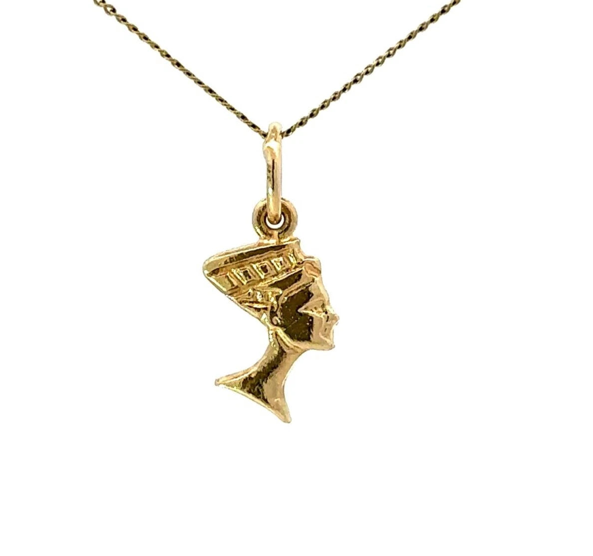 9Ct Yellow Gold Miniature Queen Nefertiti Charm Pendant