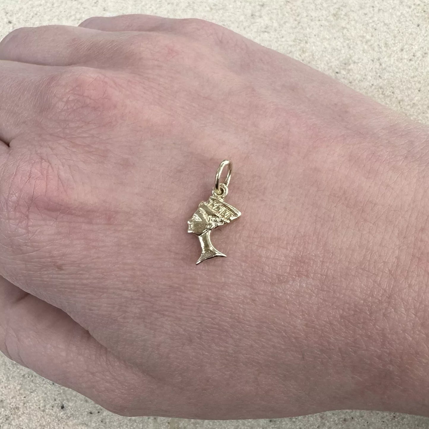 9Ct Yellow Gold Miniature Queen Nefertiti Charm Pendant