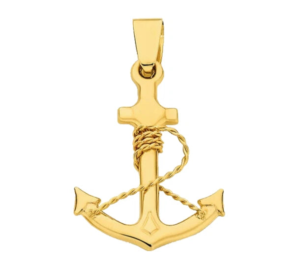 9Ct Yellow Gold Anchor Charm Pendant