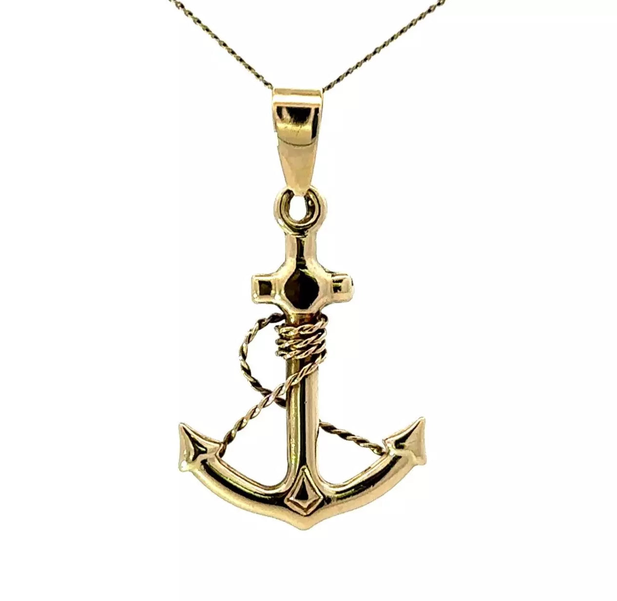 9Ct Yellow Gold Anchor Charm Pendant