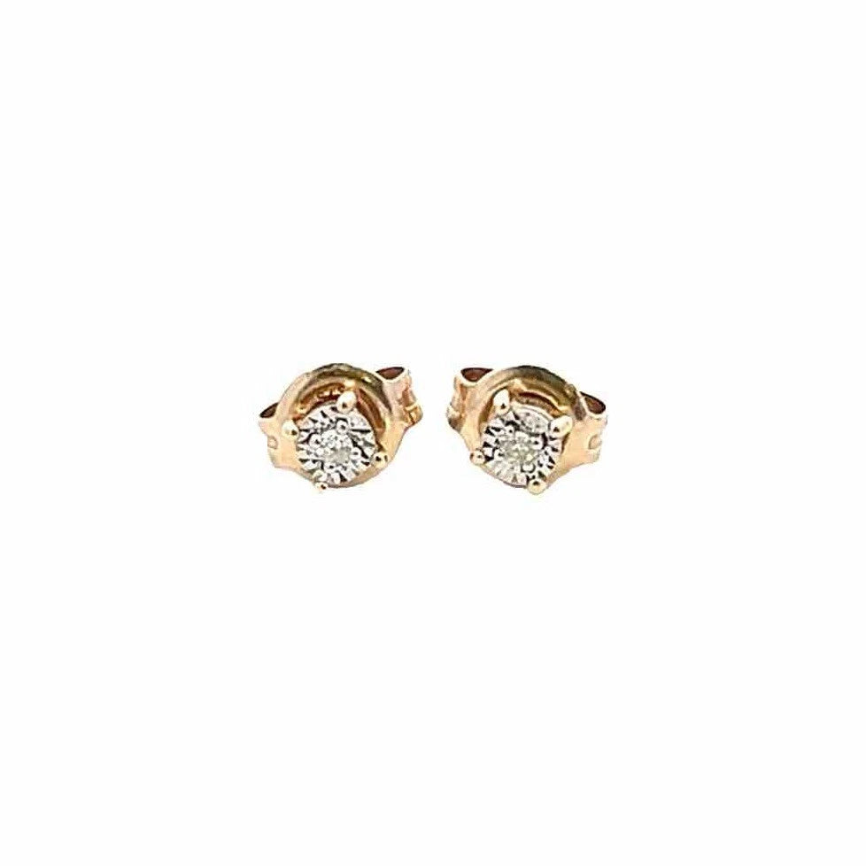 9Ct Yellow Gold .015 Carat TW Diamond Stud Earrings