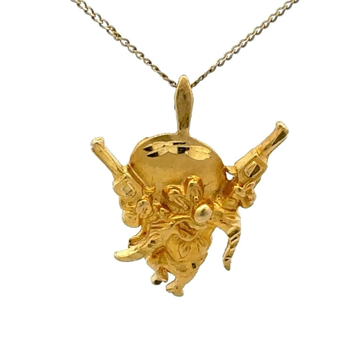 14Ct Yellow Gold Vintage Looney Tunes Yosemite Sam Slider Charm Pendant