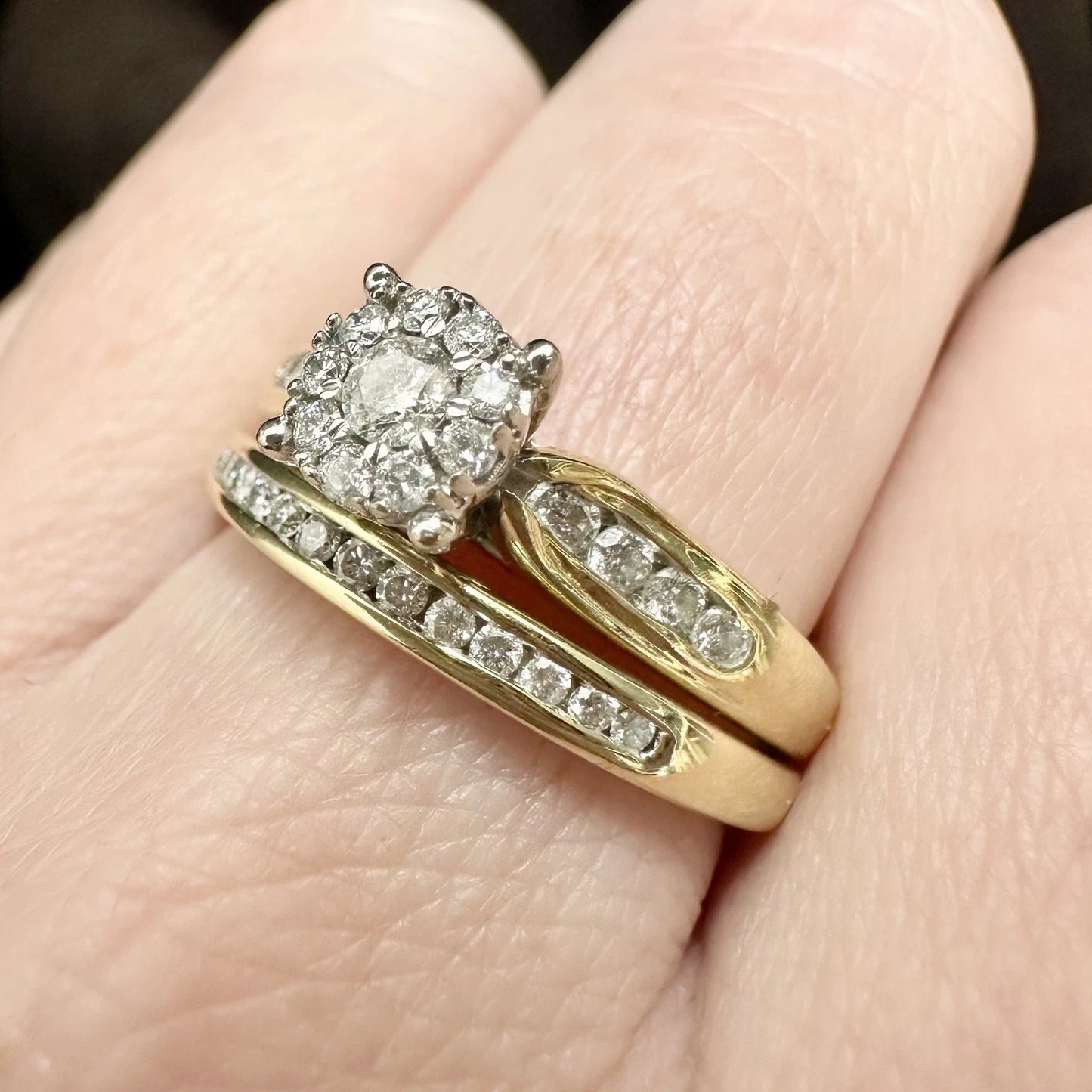 10Ct Yellow Gold 0.50 Carat TW Bridal Ring Set