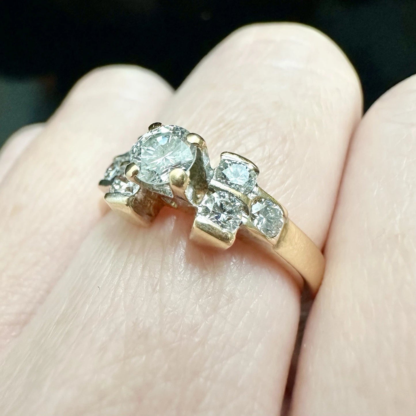 14Ct Rose Gold Art Deco .66 Carat TW Diamond Ring