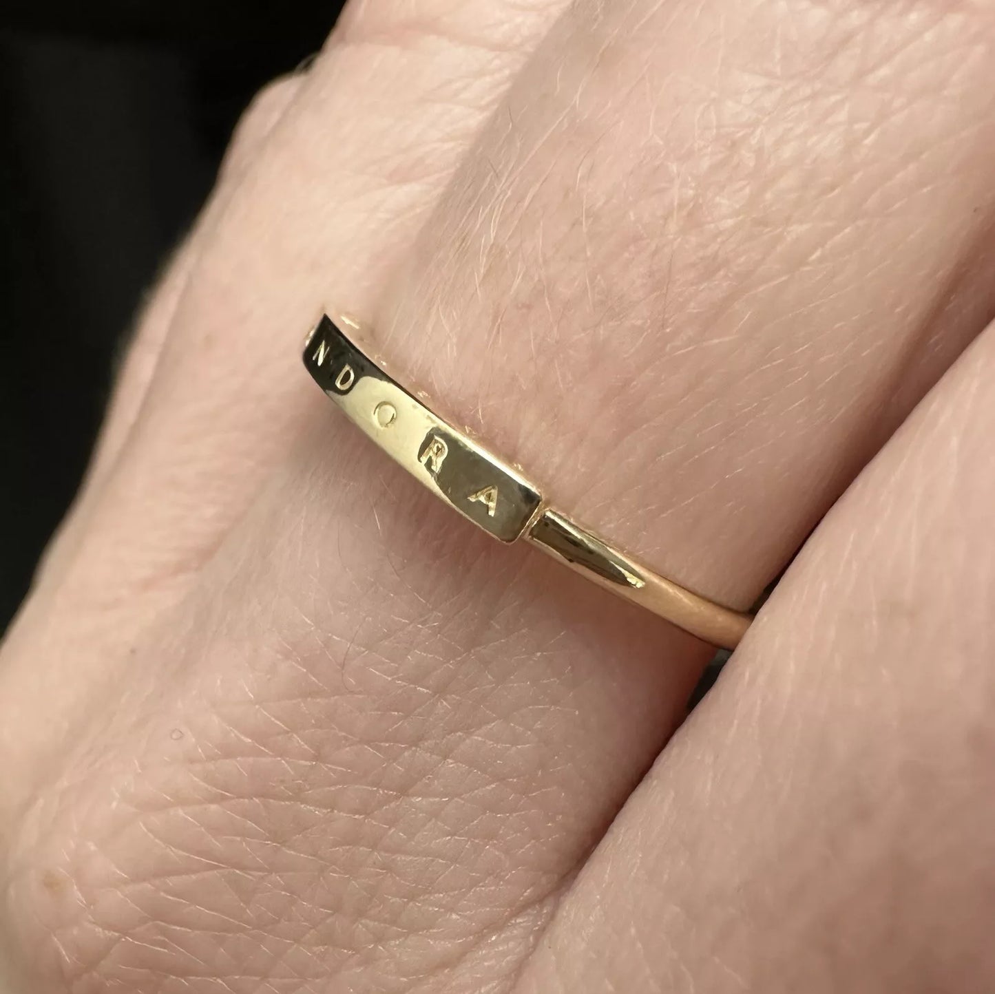14Ct Yellow Gold Pandora Signature I-D Band Ring #152230C00 - Size 56 - Retired