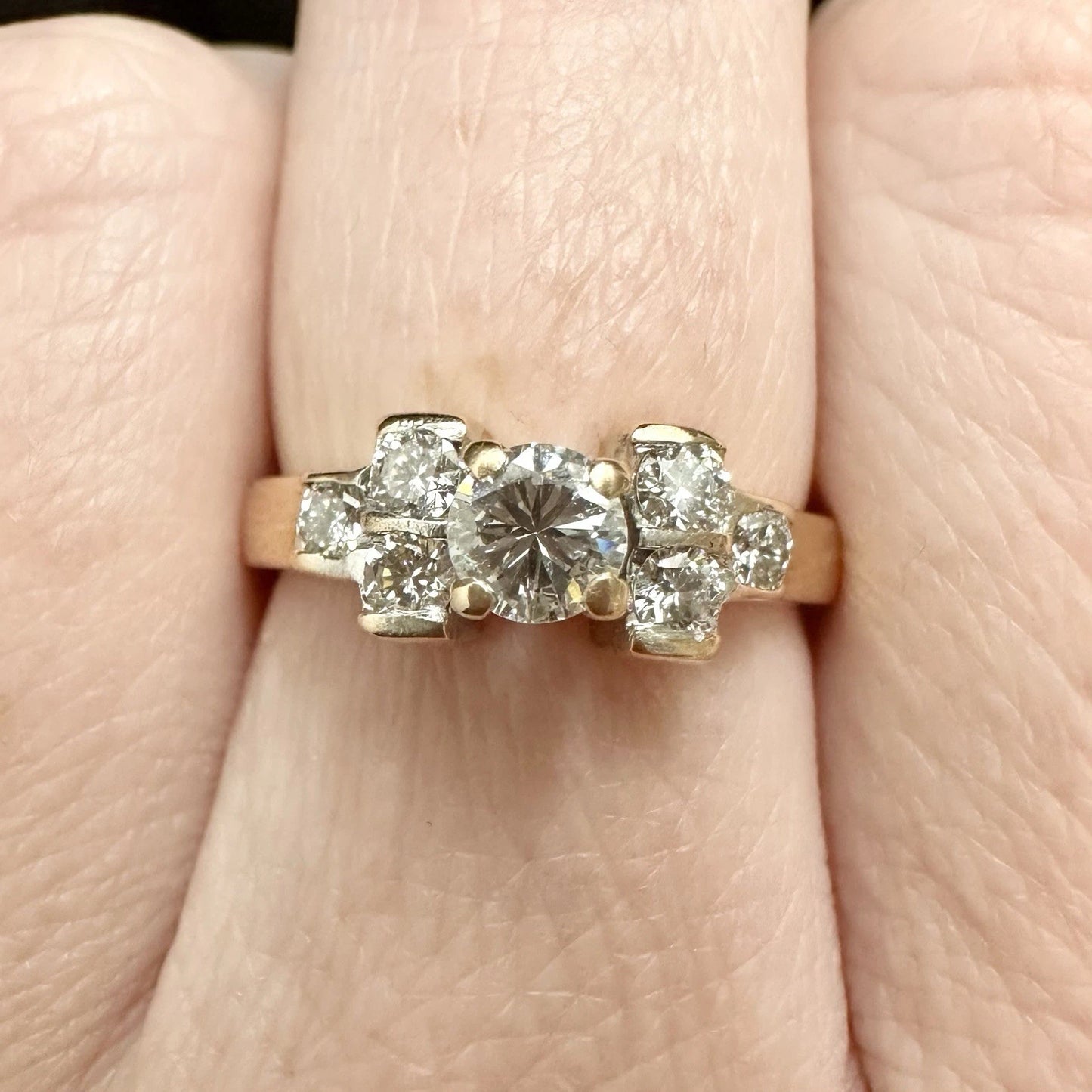14Ct Rose Gold Art Deco .66 Carat TW Diamond Ring
