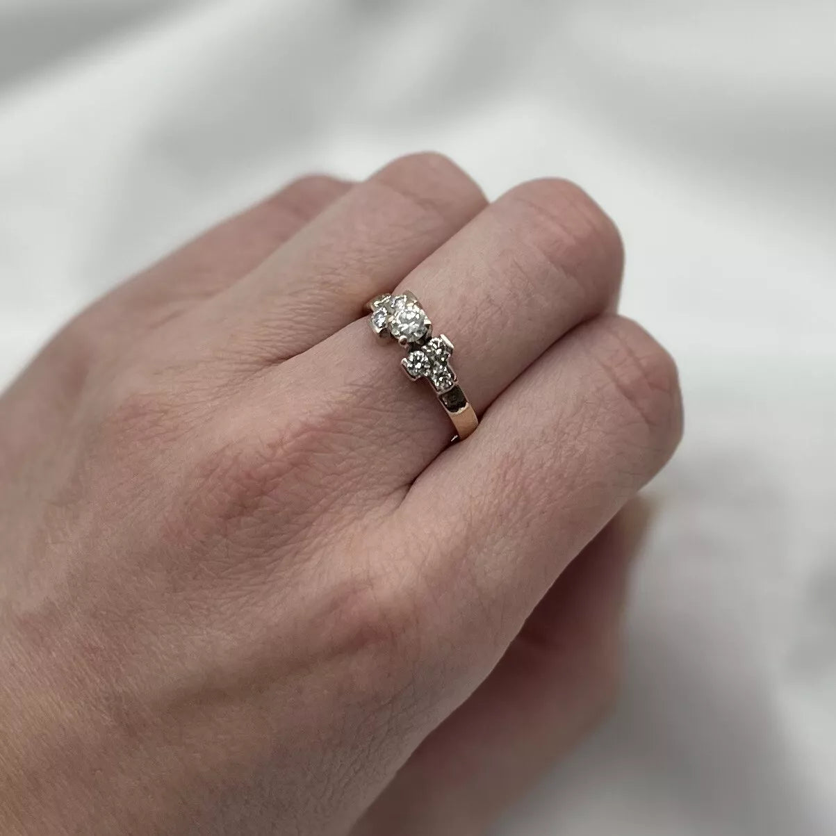 14Ct Rose Gold Art Deco .66 Carat TW Diamond Ring