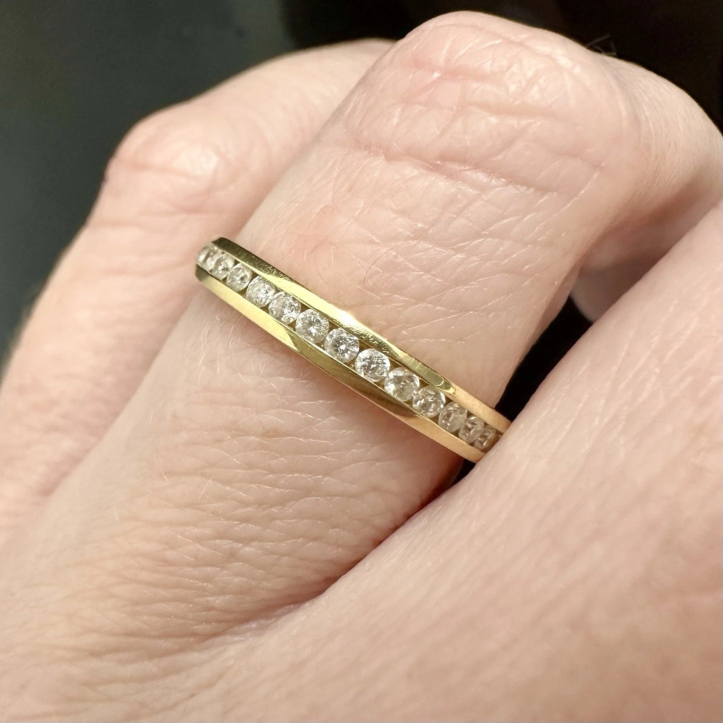 18Ct Yellow Gold Channel Set .50 Carat TW Diamond Full Eternity Ring Sz M