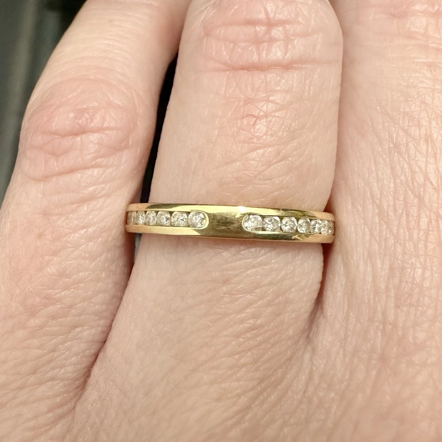 18Ct Yellow Gold Channel Set .50 Carat TW Diamond Full Eternity Ring Sz M