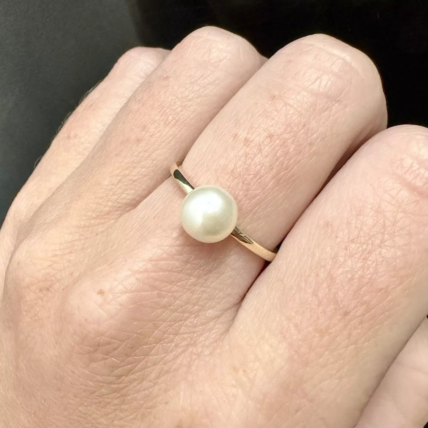 10Ct Yellow Gold Cultured Freshwater Pearl Ring Sz O