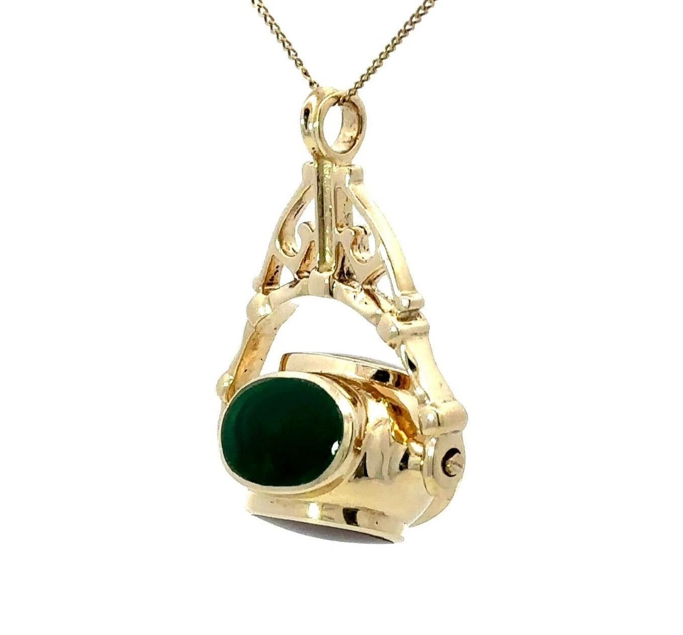 9Ct Yellow Gold Vintage Victorian Era 4 Stone Swivel Pendant