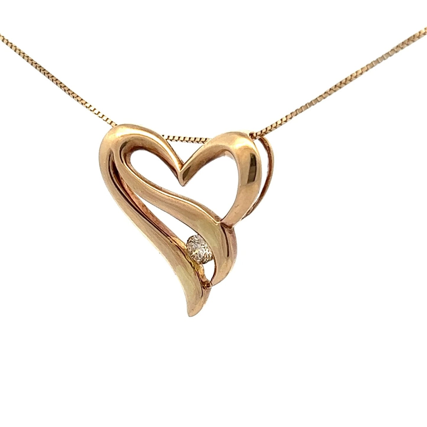 9Ct Yellow Gold 0.24 Carat TW Diamond Accent Heart Pendant