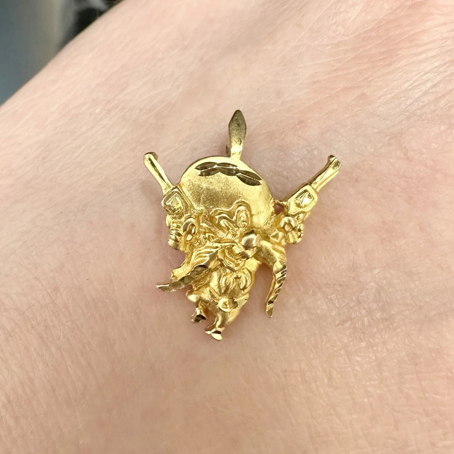 14Ct Yellow Gold Vintage Looney Tunes Yosemite Sam Slider Charm Pendant