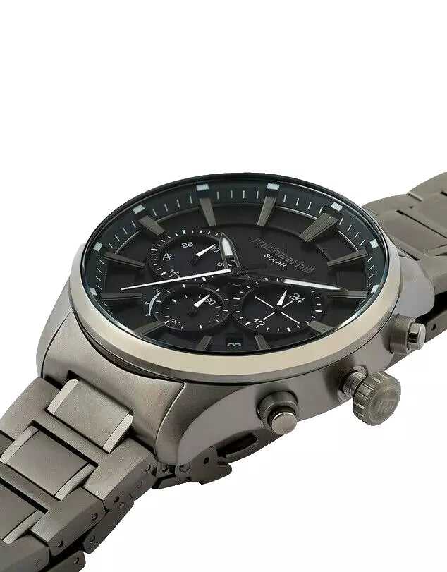 Michael Hill Solar Powered Chronograph Men's Black Toned Stainless Steel Watch