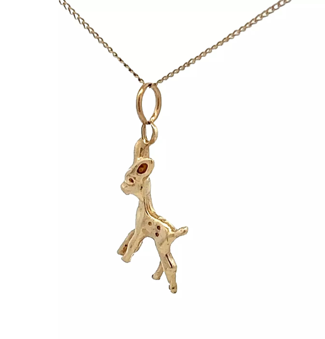 9Ct Yellow Gold Bambi Deer Charm Pendant