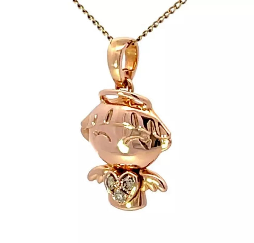 18Ct Yellow Gold .050CT TW Diamond Set Wealth Bao Bao Family Charm Pendant