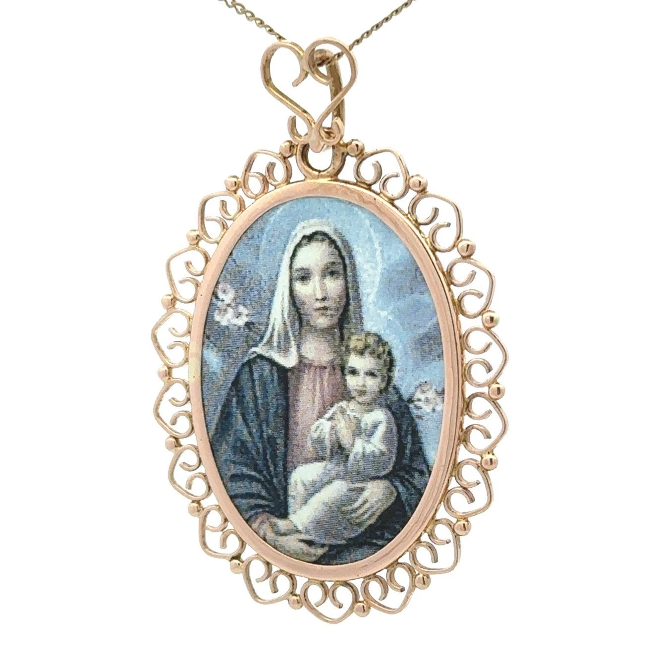 14Ct Yellow Gold Mary Pendant
