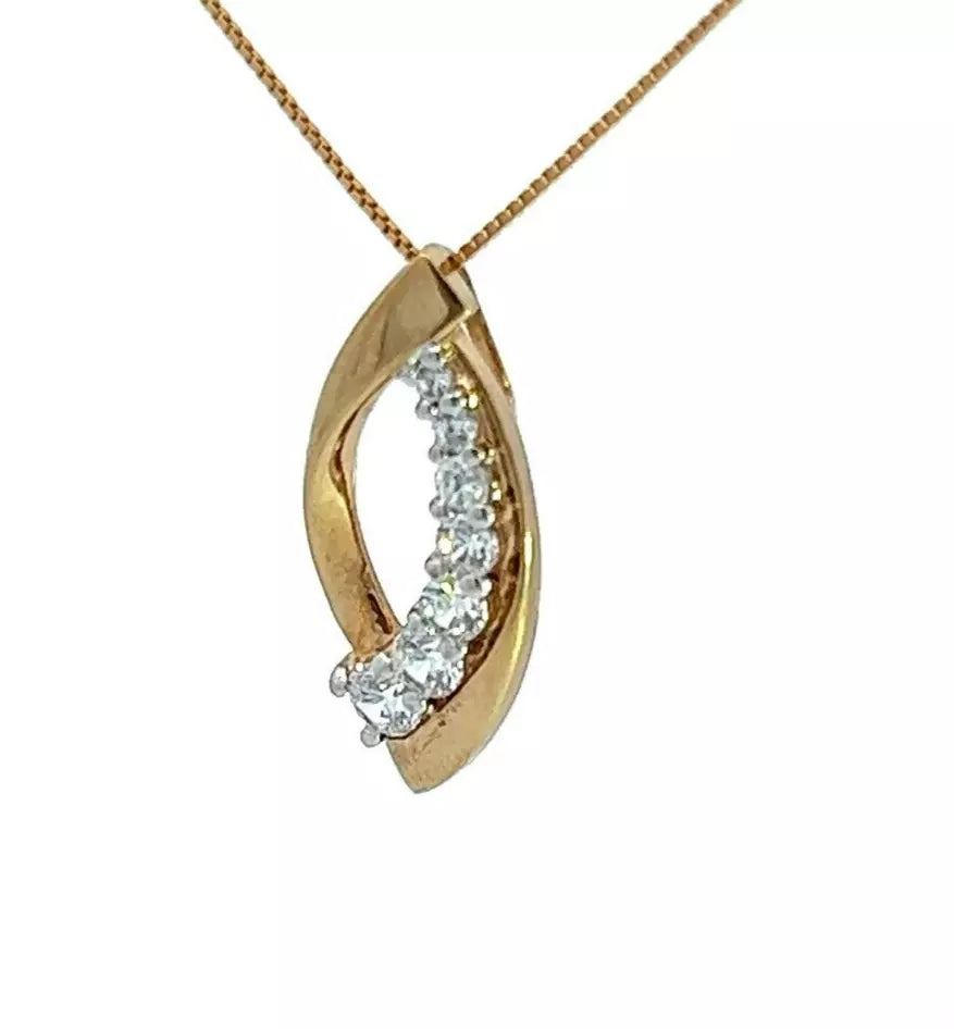 9Ct Yellow Gold CZ Statement Pendant